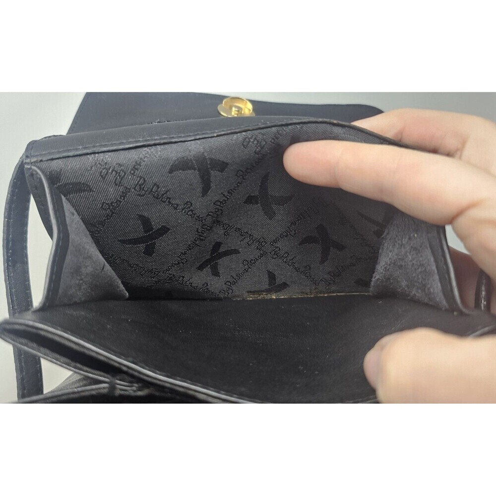 Paloma Picasso Vintage Black Soft Italian Leather Shoulder Crossbody Bag - Picture 5 of 13
